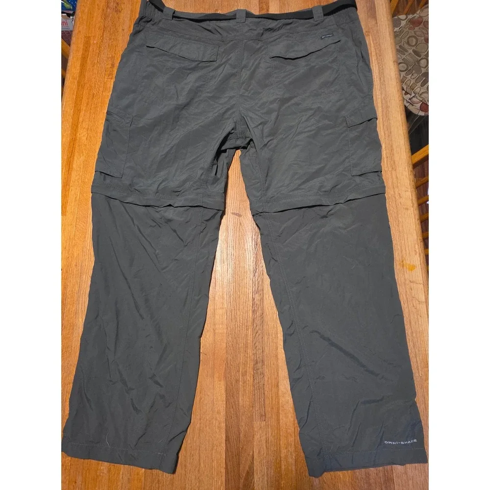 Columbia Men 48X32 Grey Convertible Zip Off Shorts Cargo Hiking Trail Pants